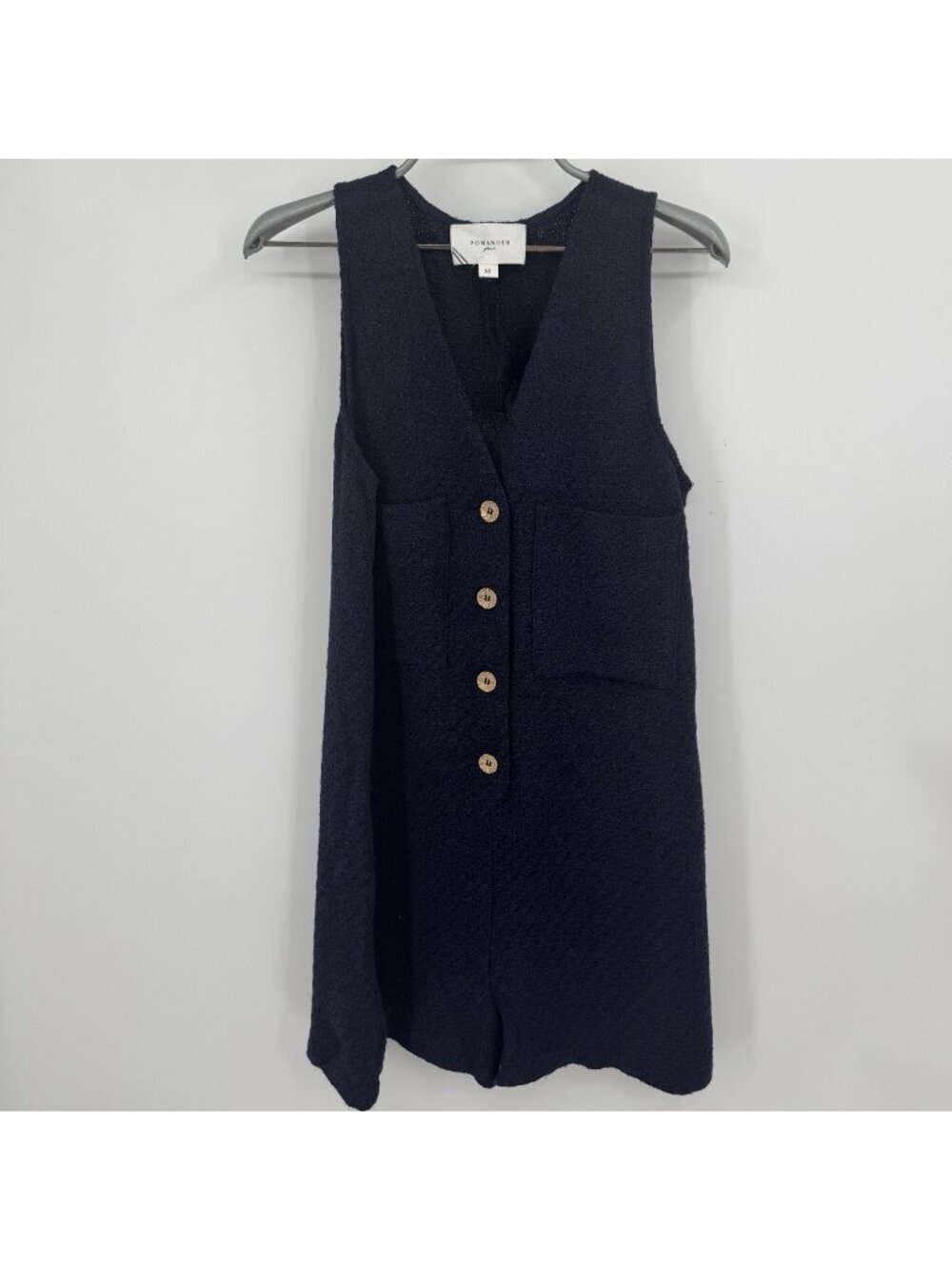 Pomander Place by Tuckernuck Navy Myla Textured Sleeveless Romper size XS po